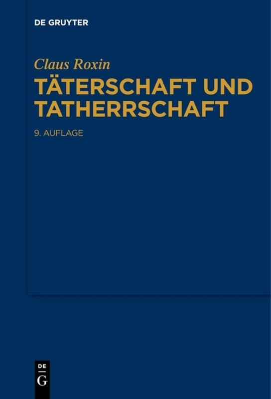 Täterschaft und Tatherrschaft