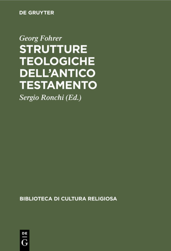 Strutture teologiche dell'Antico Testamento