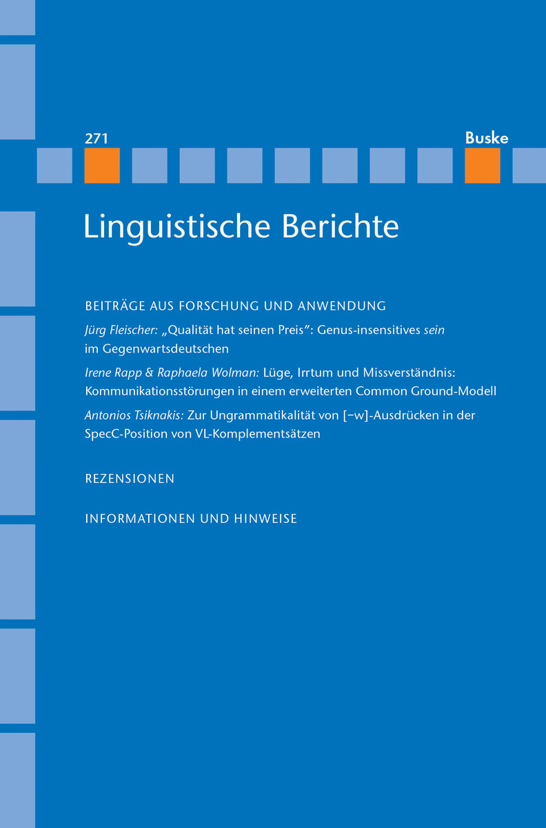 Linguistische Berichte Heft 271