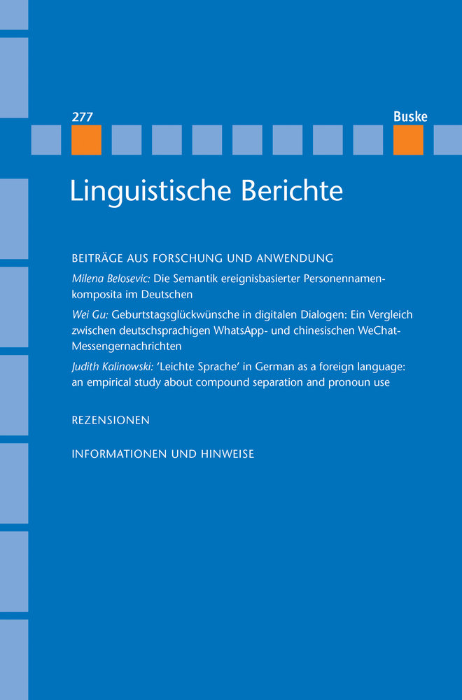 Linguistische Berichte Heft 277