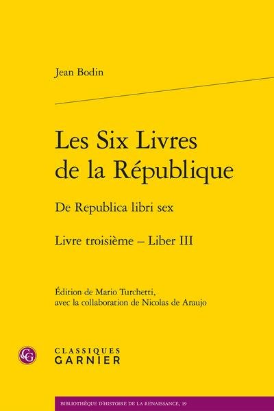 Les seix livres de la République. De Republica libri sex