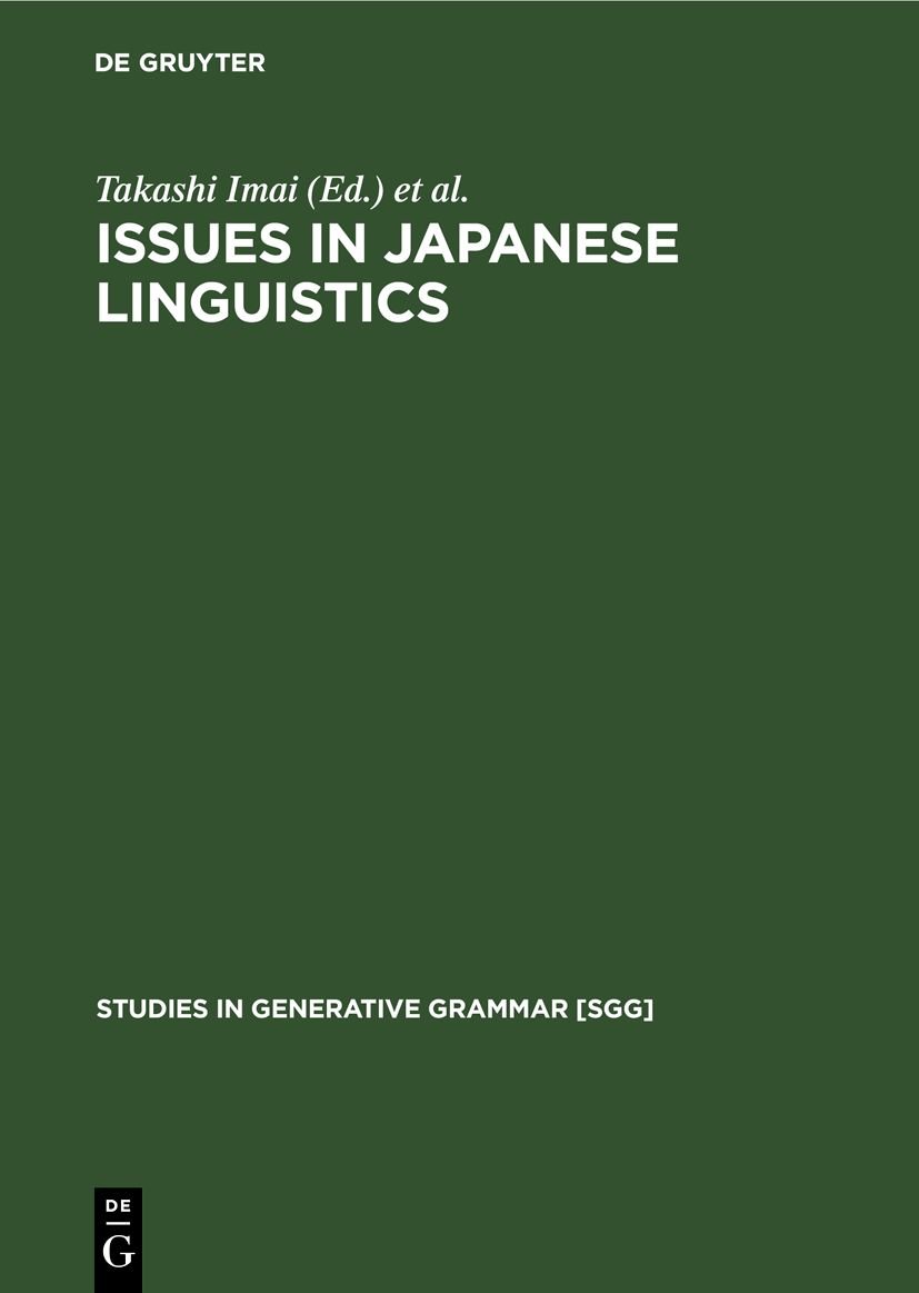 Issues in Japanese Linguistics