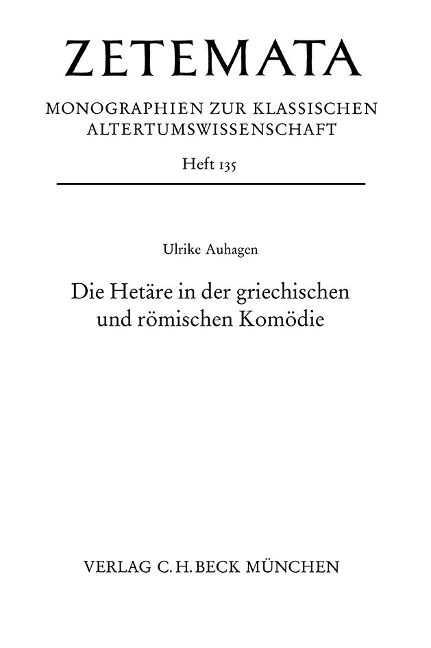 Die Hetäre in der griechischen und römischen Komödie