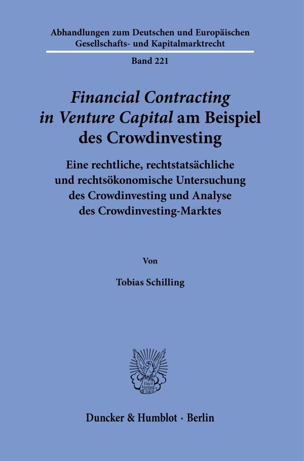 >Financial Contracting in Venture Capital< am Beispiel des Crowdinvesting