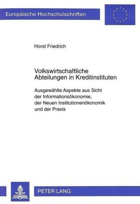 Volkswirtschaftliche Abteilungen in Kreditinstituten