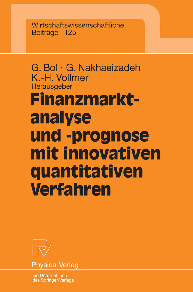 Finanzmarktanalyse und- prognose mit innovativen quantitativen Verfahren