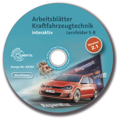 Arbeitsblätter Kraftfahrzeugtechnik Lernfelder 5-8 interaktiv - Einzellizenz