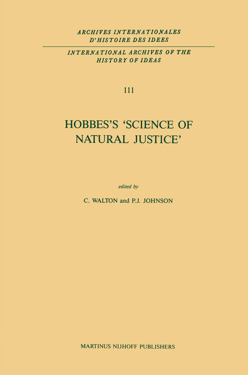 Hobbes¿s ¿Science of Natural Justice¿